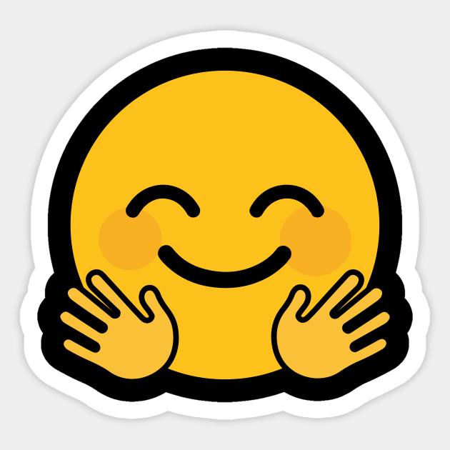 Hugging Hands Blush Face Emoji Hugging Hands Blush Face Emoji Sticker Teepublic Uk 7723